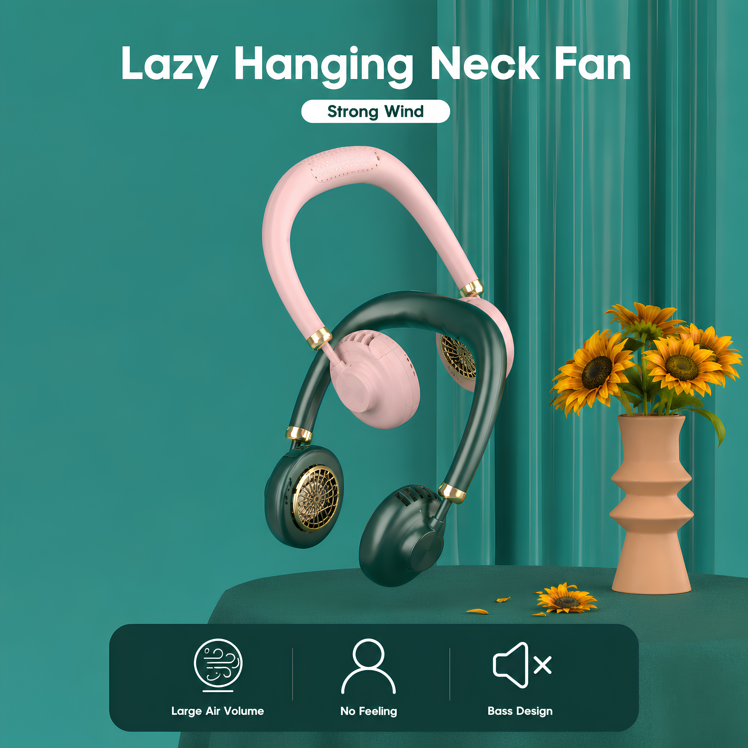 Hands-Free Bladeless Neck Fan | Lightweight Portable Cooling Device