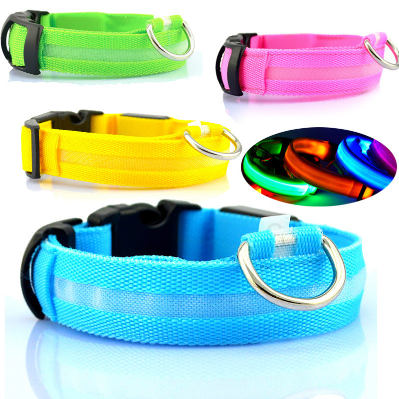 Safety LED Dog Collar – Adjustable Glowing Night Visibility Collar for Dogs