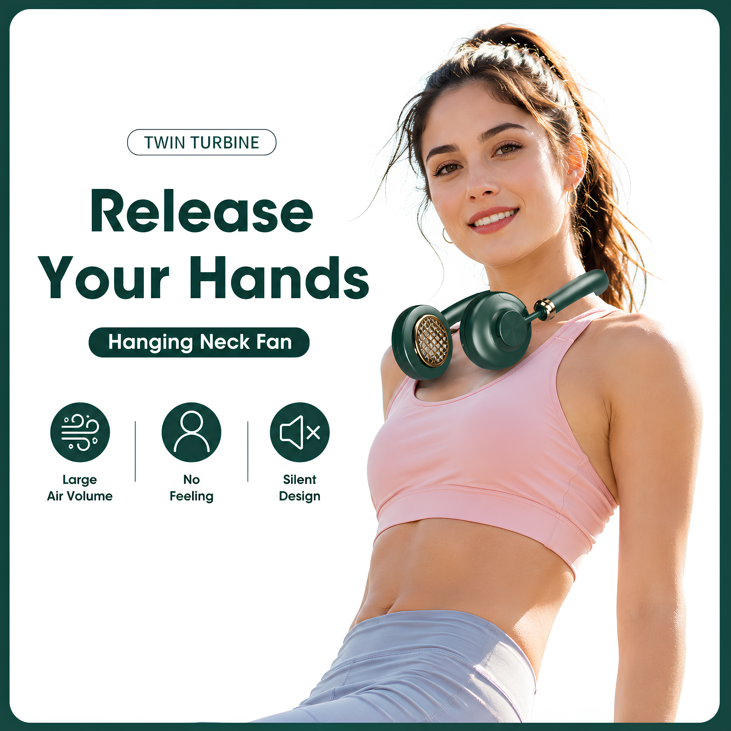Hands-Free Bladeless Neck Fan | Lightweight Portable Cooling Device