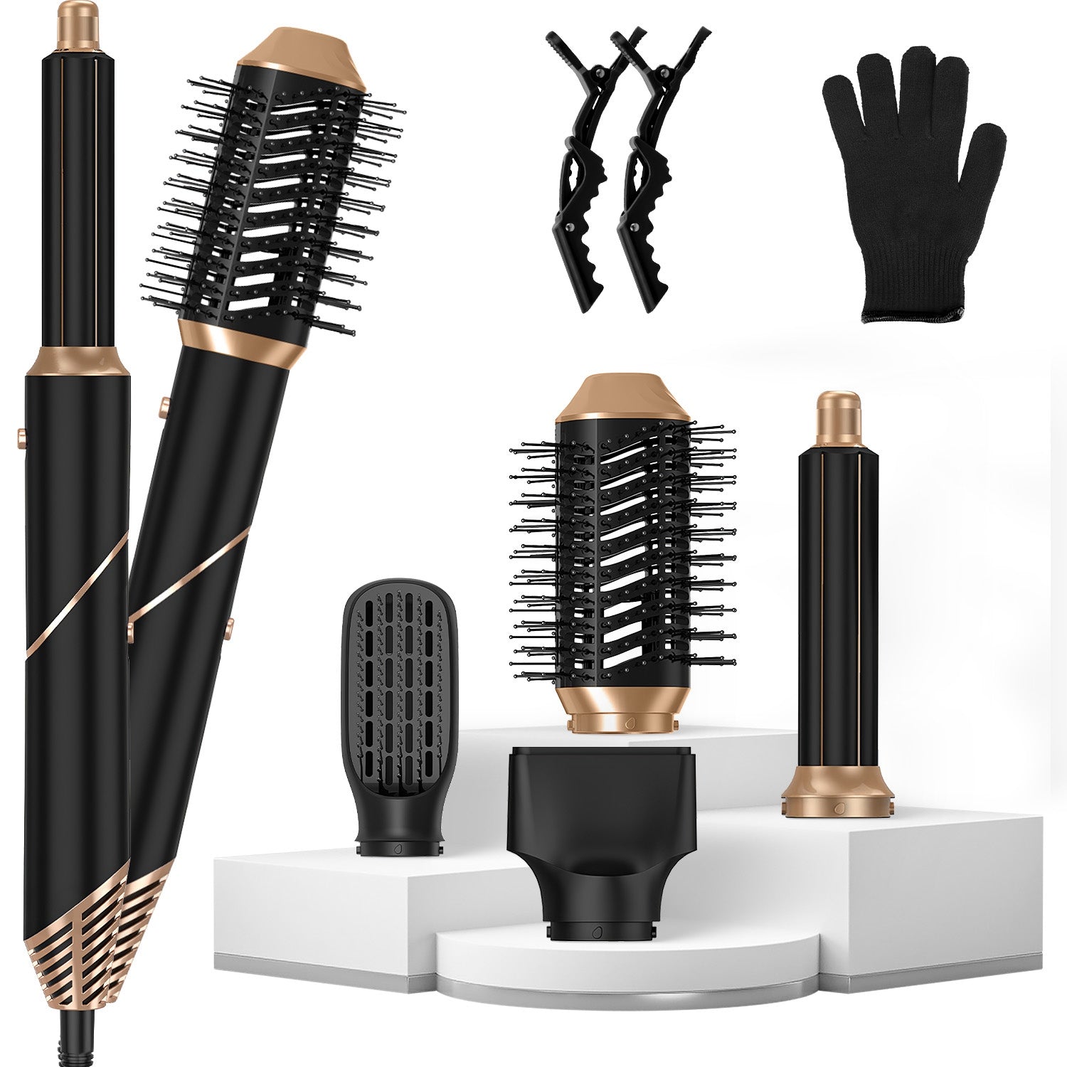 5 in 1 Hot Air Styler – Hair Dryer, Straightener, Curler, Volumizer & Detangler