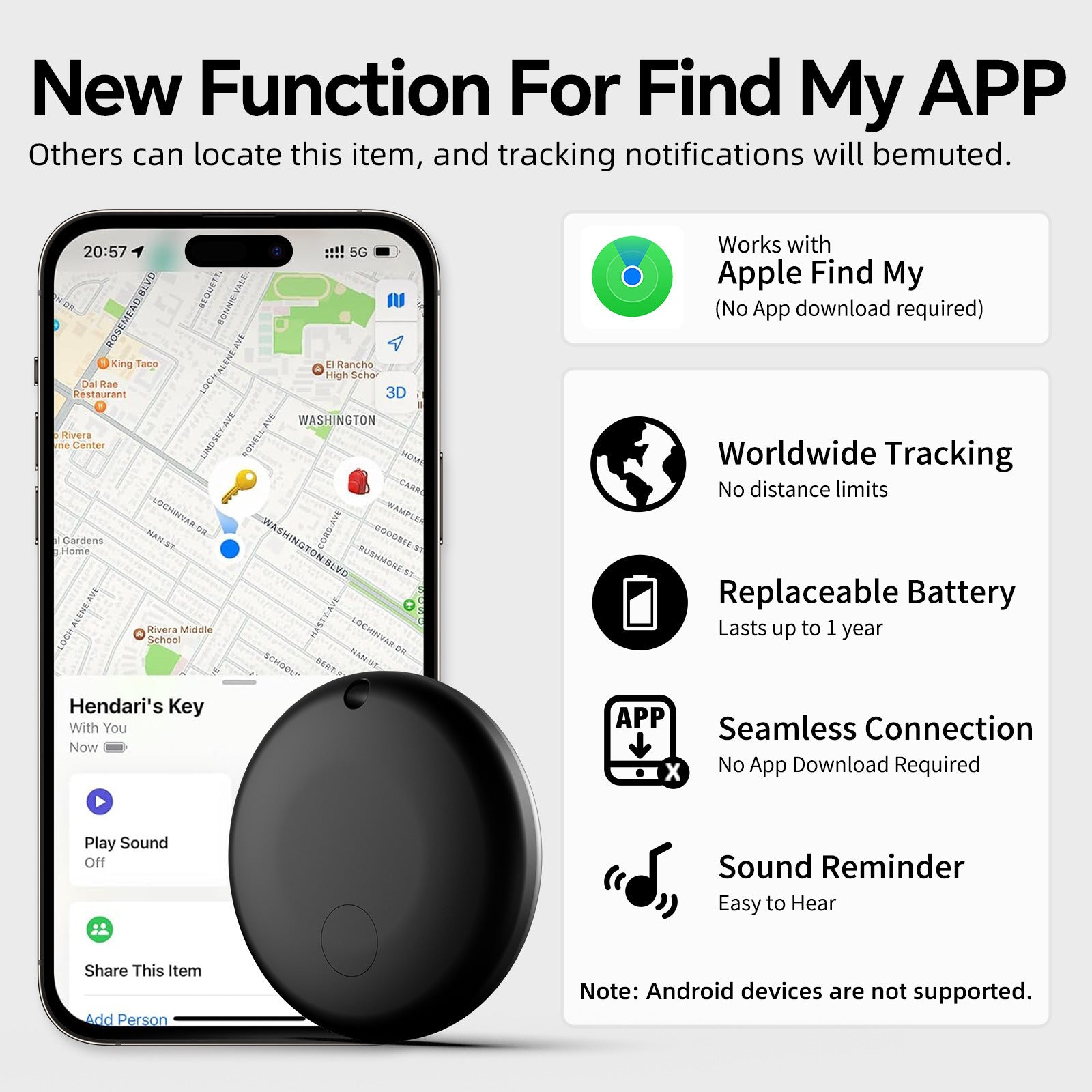 Airtag GPS Pet Tracker – Bluetooth Alarm for Dogs & Cats Real-Time Location Device