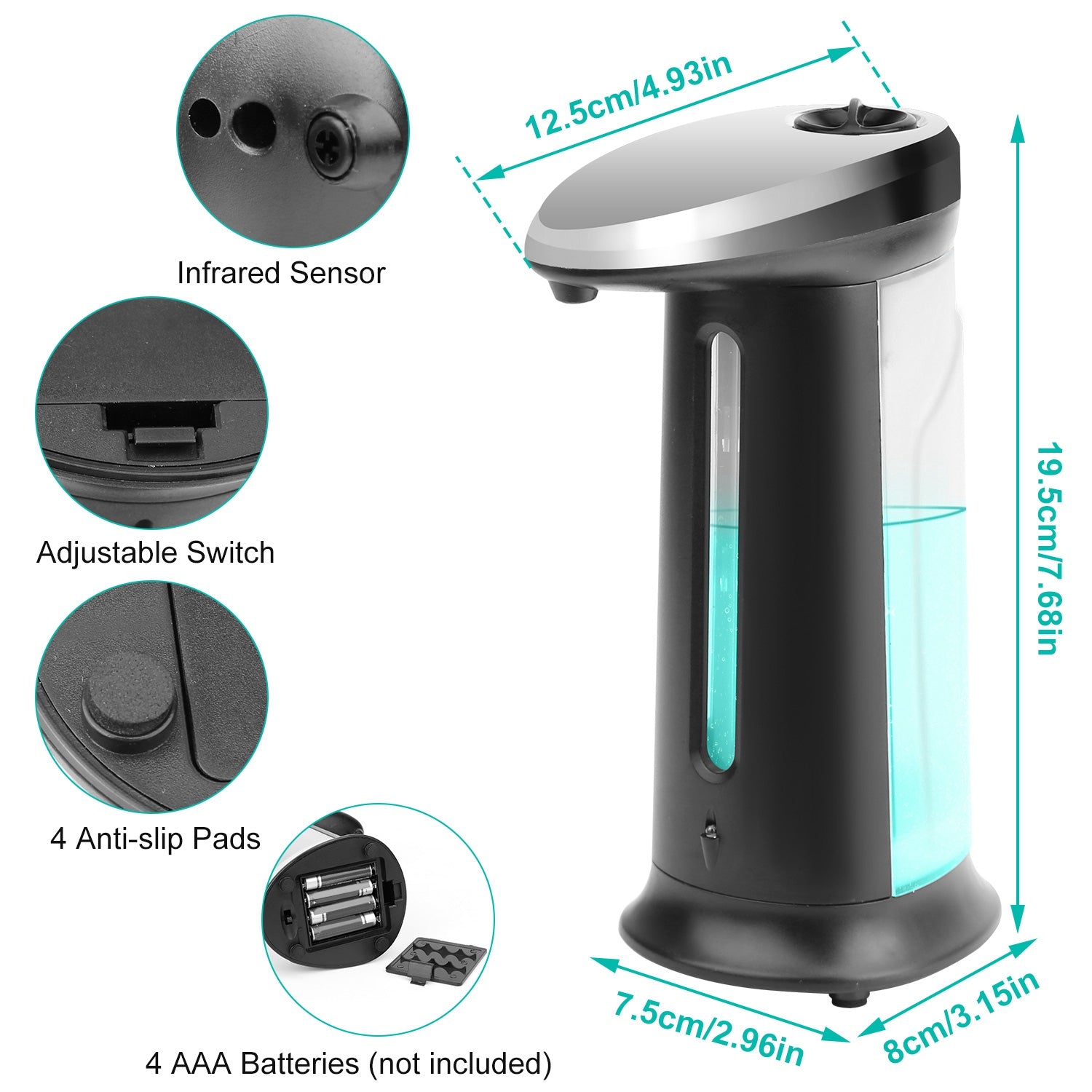 Automatic Soap Dispenser 400ML | Touchless Sensor Refillable Hand Gel Dispenser