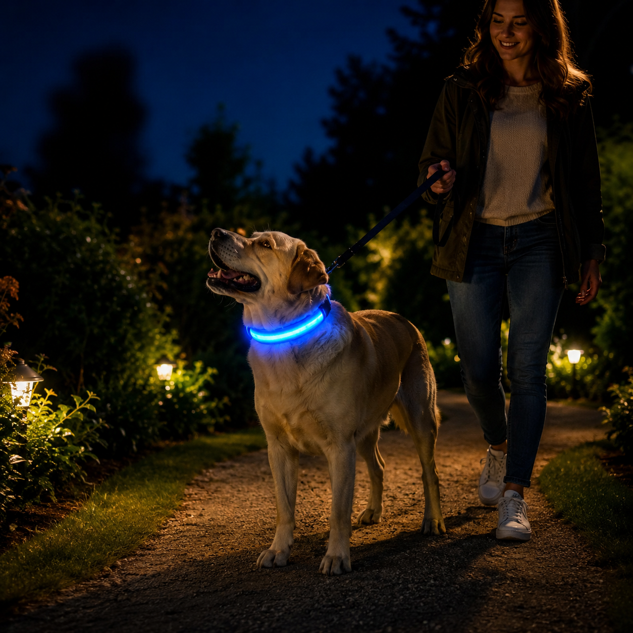 Safety LED Dog Collar – Adjustable Glowing Night Visibility Collar for Dogs