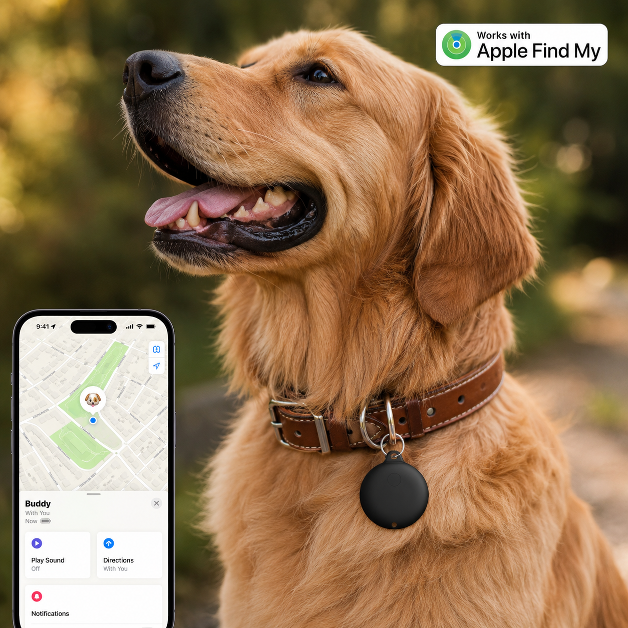 Airtag GPS Pet Tracker – Bluetooth Alarm for Dogs & Cats Real-Time Location Device