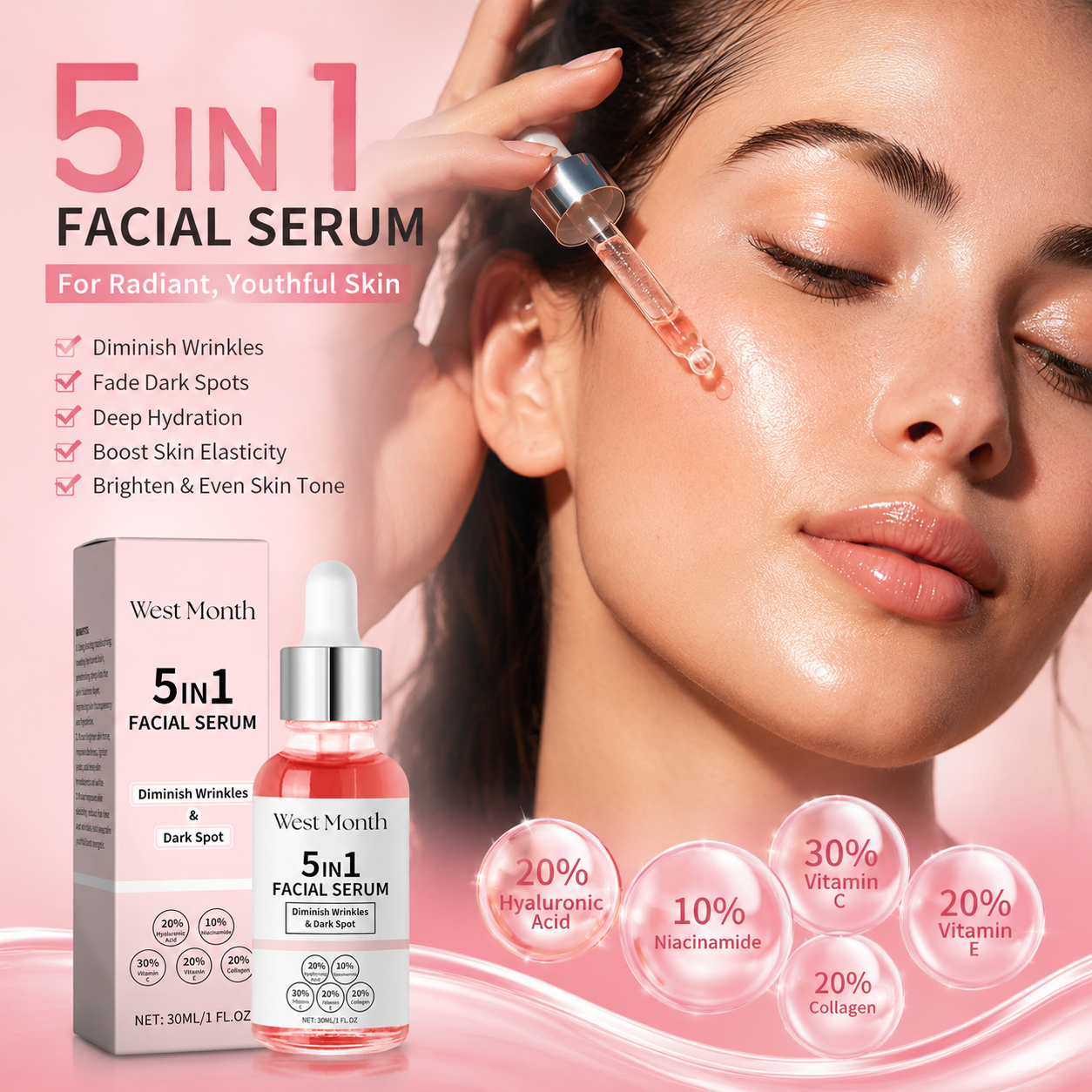 West & Month 5-in-1 Vitamin C + Niacinamide Brightening Serum