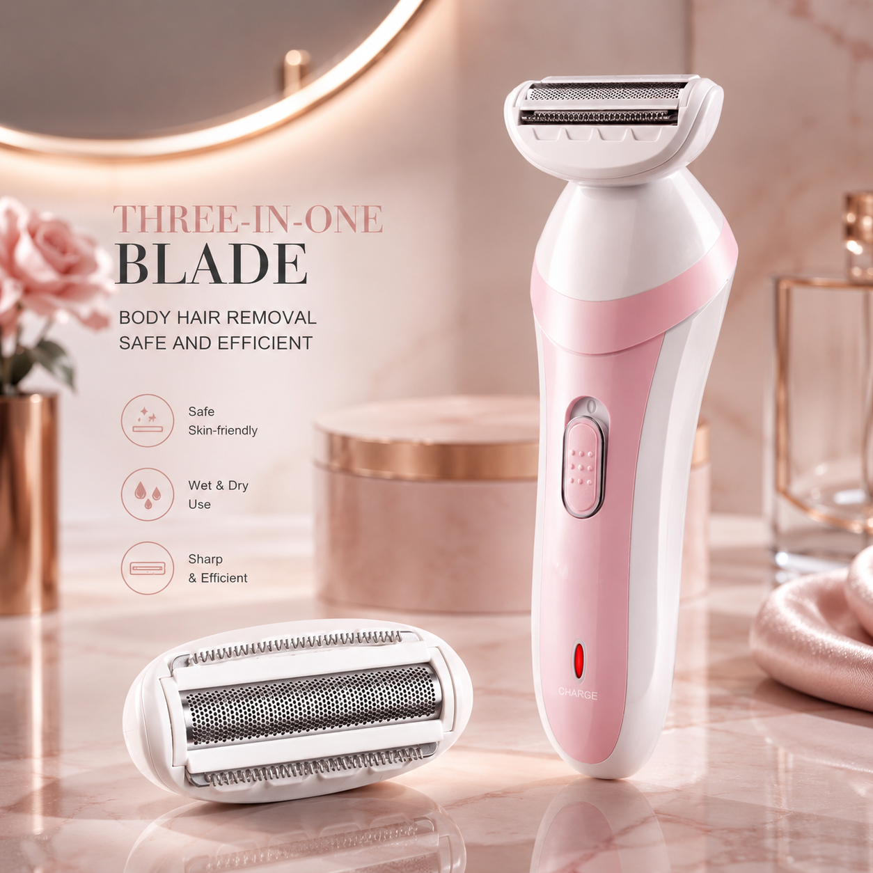 Electric Hair Remover & Trimmer Shaver Rechargeable Hair Removal Device For Women
