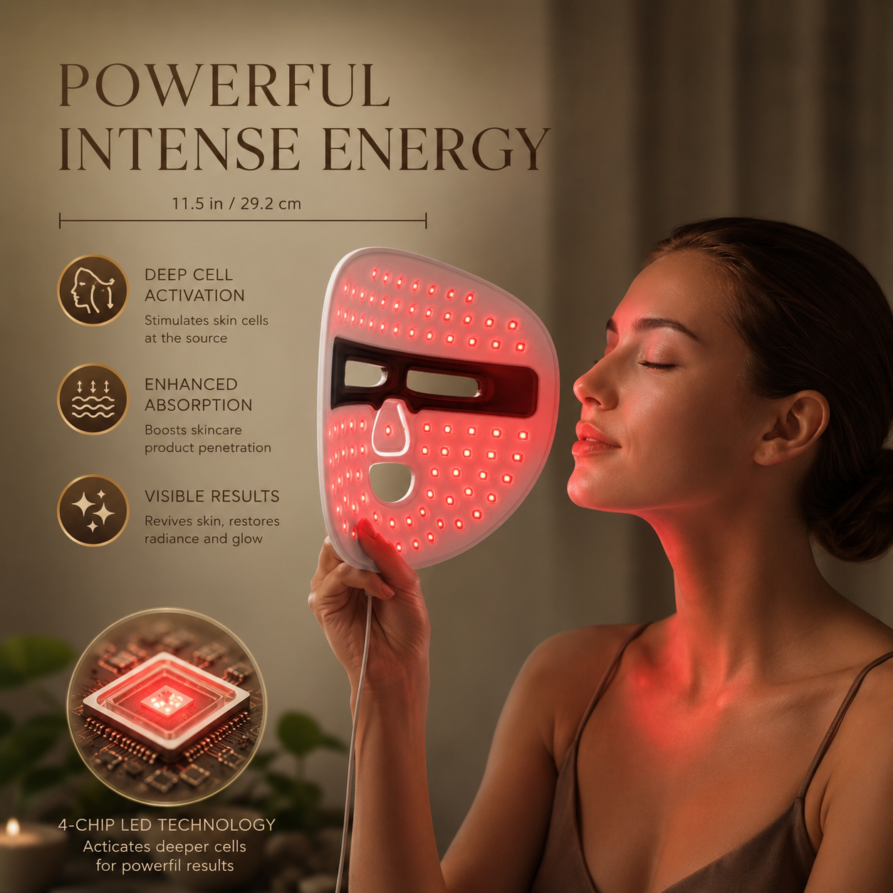 LED Red Light Therapy Face Mask – Anti-Aging, Wrinkles, Acne & Skin Glow