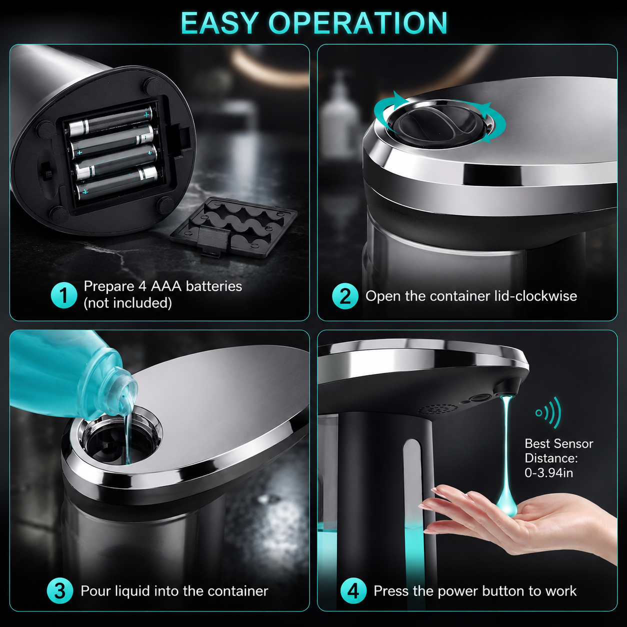 Automatic Soap Dispenser 400ML | Touchless Sensor Refillable Hand Gel Dispenser