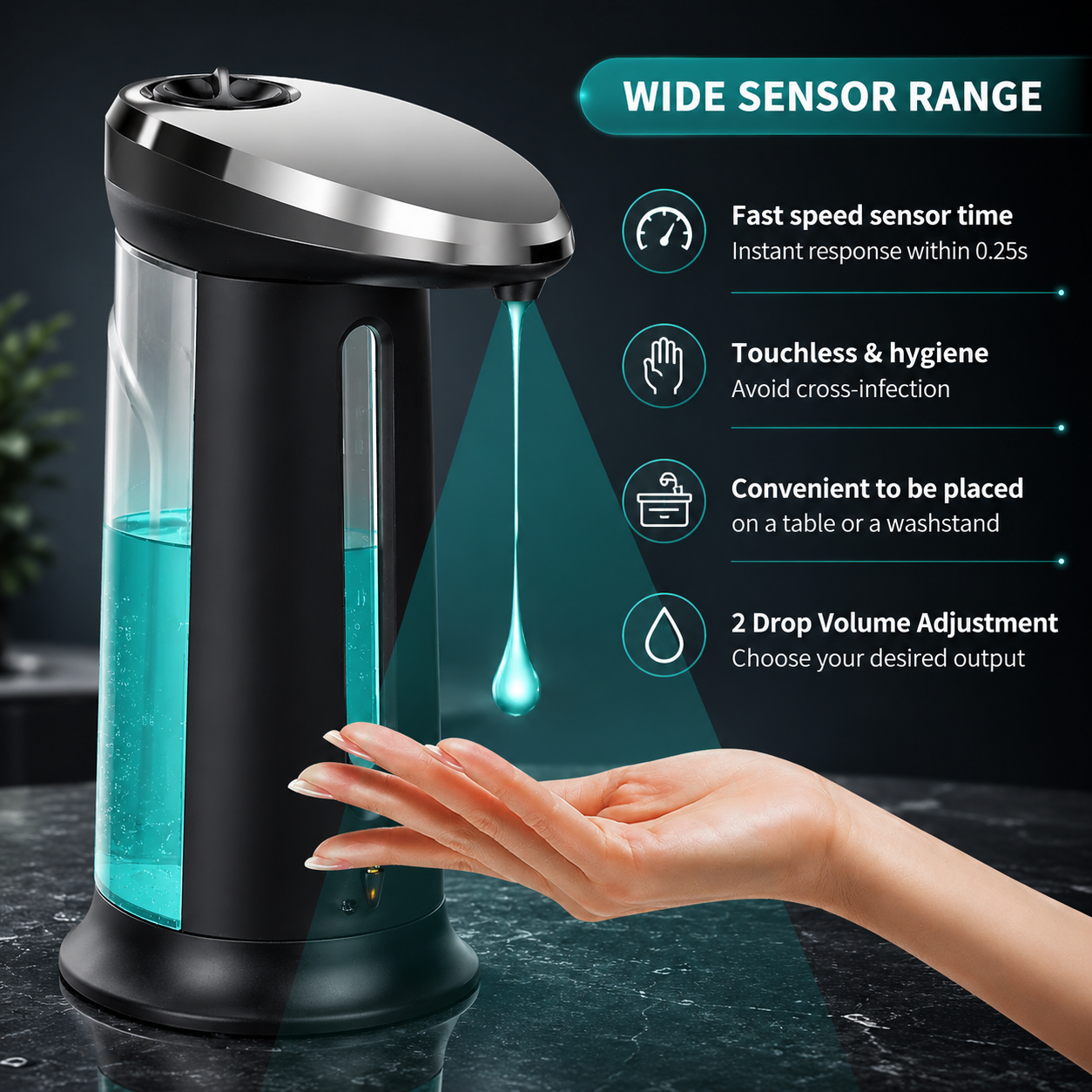 Automatic Soap Dispenser 400ML | Touchless Sensor Refillable Hand Gel Dispenser
