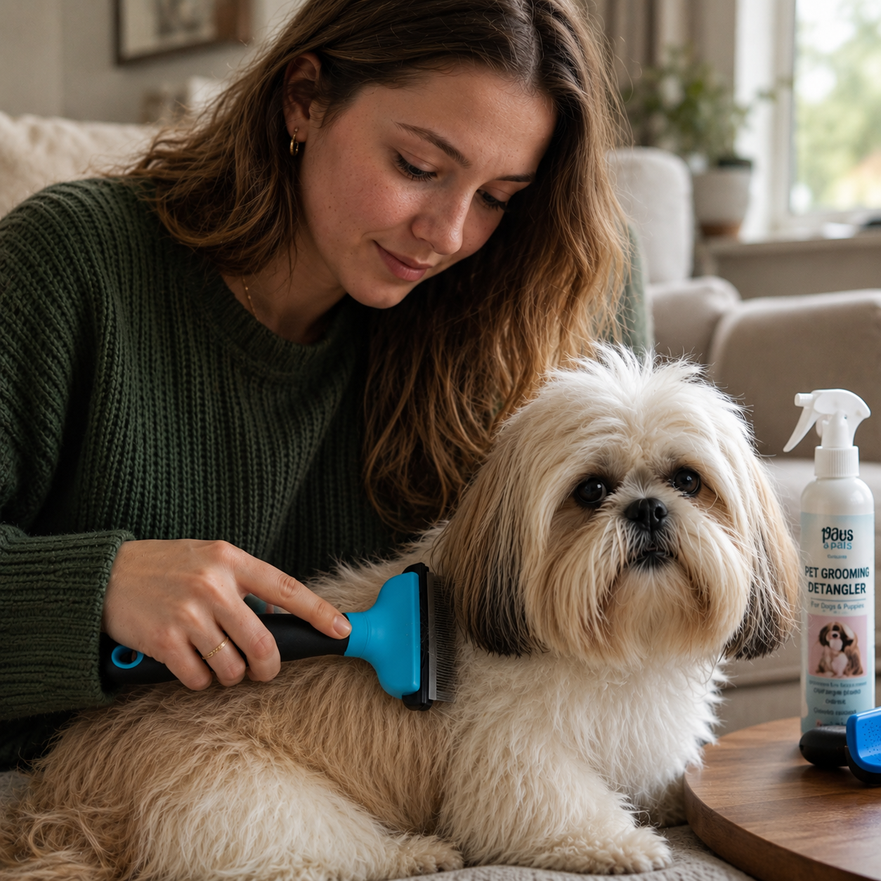 Pet Hair Removal Comb – Self Cleaning Grooming Brush for Dogs & Cats