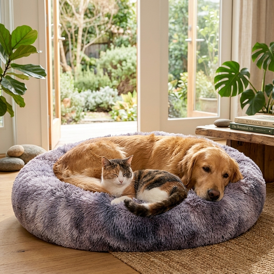 Fluffy Dog Bed — Cozy Winter Sleep for Dogs & Cats