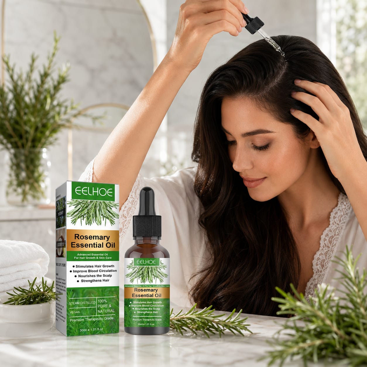 Rosemary Hair Growth Oil – Anti-Breakage Nourishing Scalp Treatment for Strong, Thicker & Healthier Hair