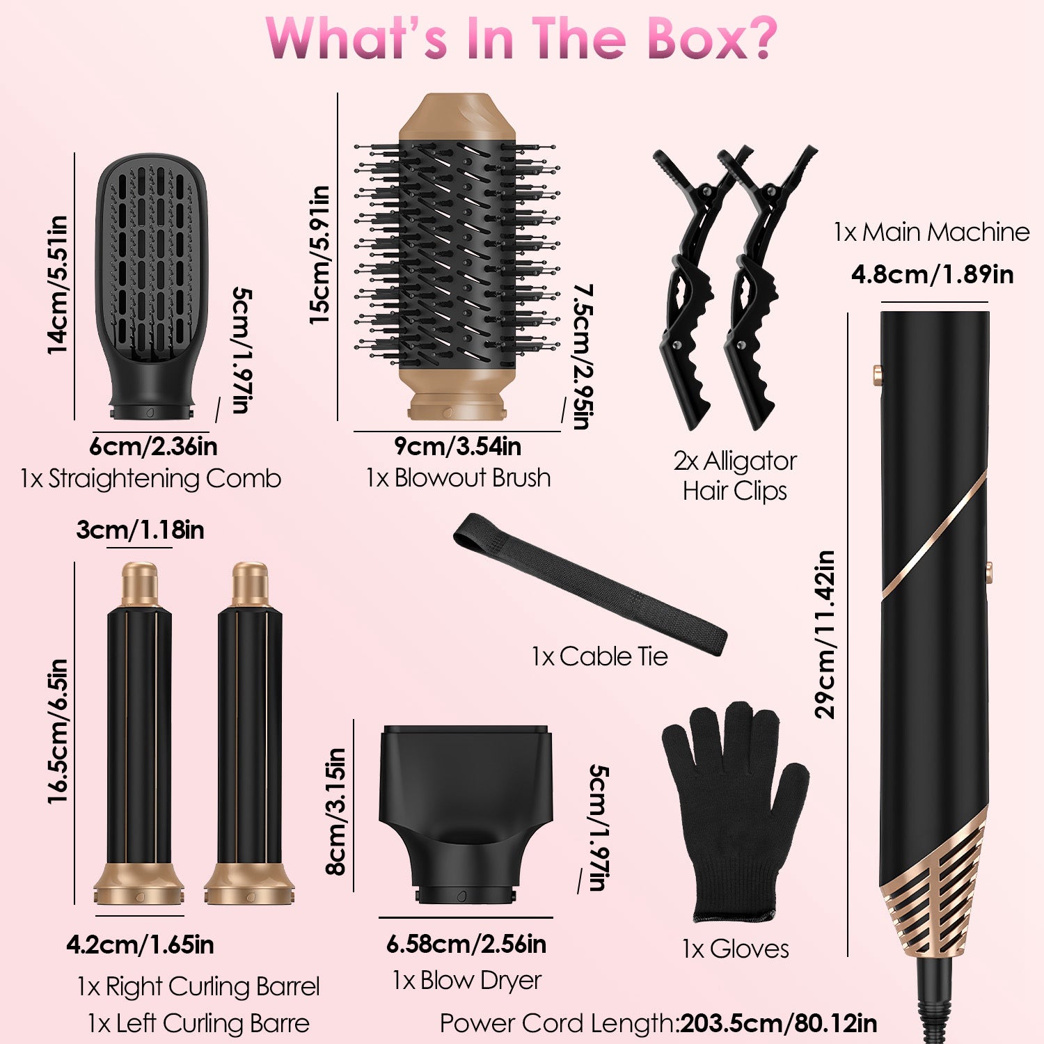 5 in 1 Hot Air Styler – Hair Dryer, Straightener, Curler, Volumizer & Detangler