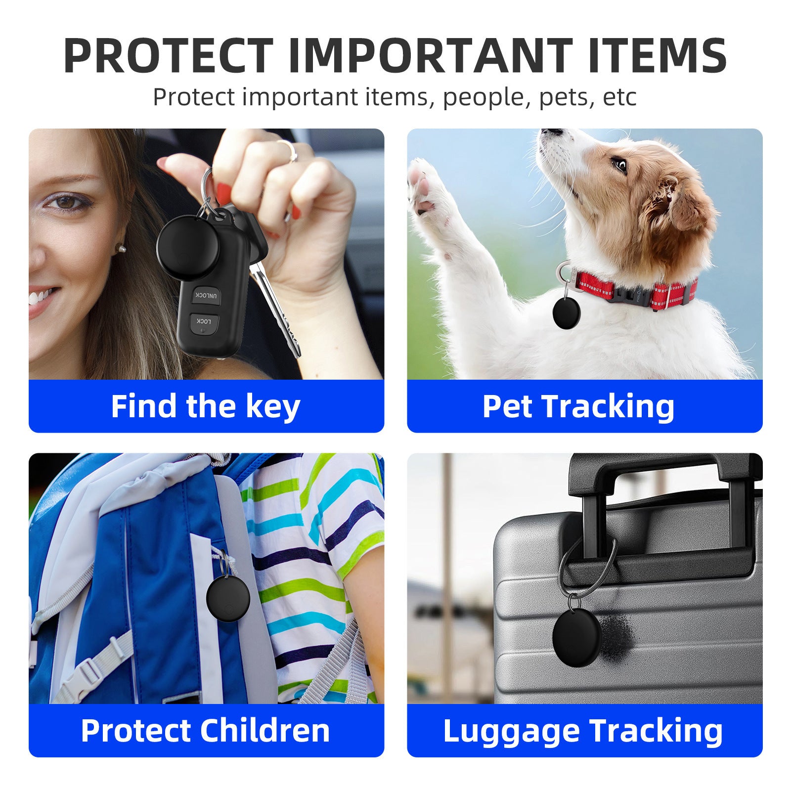 Airtag GPS Pet Tracker – Bluetooth Alarm for Dogs & Cats Real-Time Location Device