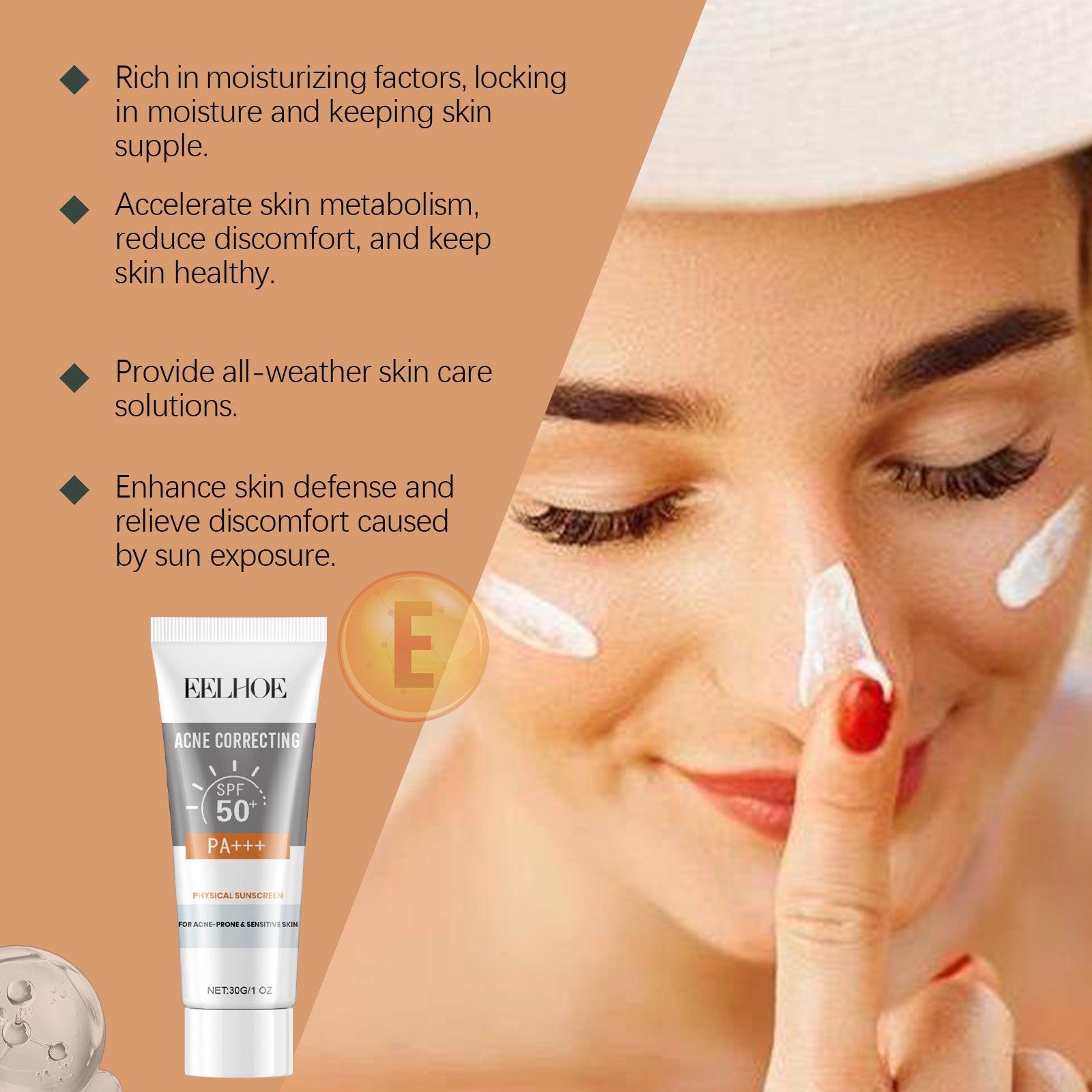 EELHOE Hydrating SPF Physical Sunscreen Face Sunblock
